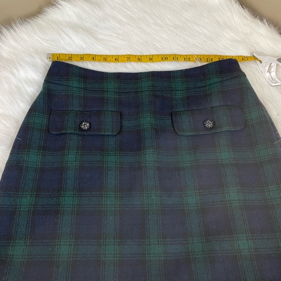 Loft black watch Plaid Green and Black Women's Skirt 8 - Picture 11 of 13